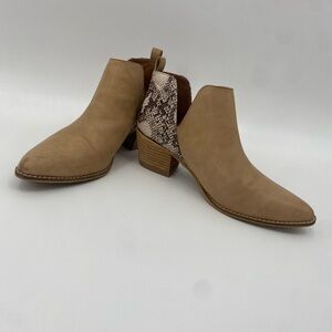 CCOCCI Tan‎ Ankle Boots with Block Heel